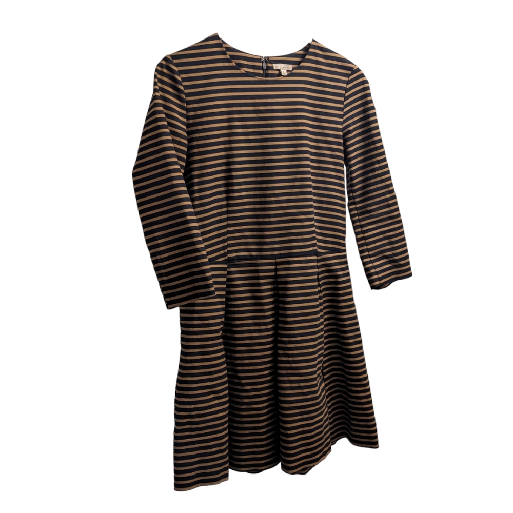 GAP Brown & Black Striped Flare Dress 8 - Picture 2 of 2